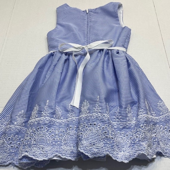 RARE EDITION BLUE AND WHITE CHECK GINGHAM DRESS - Picture 2 of 4